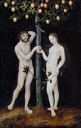 Adam and Eve, 1521 by Lucas Cranach | Painting Reproduction