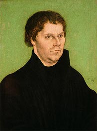 Portrait of Martin Luther, 1525 by Lucas Cranach | Painting Reproduction