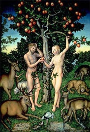 Adam and Eve, 1526 von Lucas Cranach | Gemälde-Reproduktion