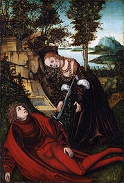 Pyramus and Thisbe, c.1515/20 by Lucas Cranach | Painting Reproduction
