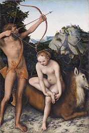 Apollo and Diana, c.1530 von Lucas Cranach | Gemälde-Reproduktion