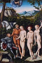 The Judgement of Paris, 1528 von Lucas Cranach | Gemälde-Reproduktion