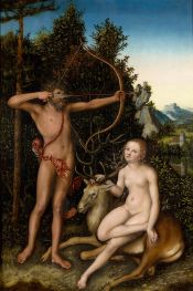 Apollo und Diana, c.1525/27 von Lucas Cranach | Gemälde-Reproduktion