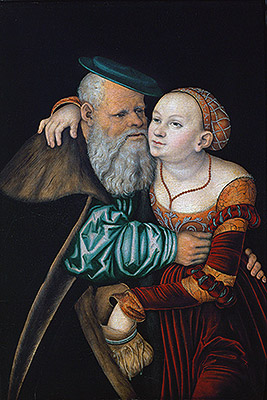 The Uneven Couple (The Old Lover), 1531 | Lucas Cranach | Gemälde Reproduktion