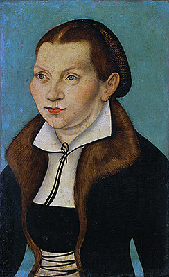 Portrait of Katherine von Bora, 1529 | Lucas Cranach | Gemälde Reproduktion