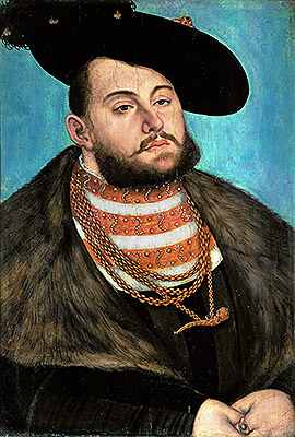 Portrait of John Frederick the Magnanimous Elector of Ernestine of Saxony | Lucas Cranach | Painting Reproduction