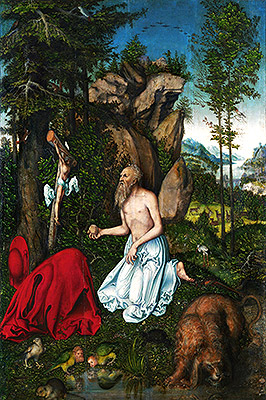 St. Jerome in the Desert, c.1525 | Lucas Cranach | Painting Reproduction