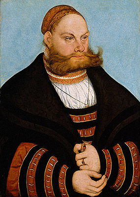 Portrait of a Man with a Gold-Embroidered Cap, 1532 | Lucas Cranach | Painting Reproduction