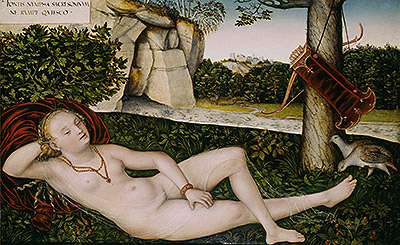 Reclining Water Nymph, c.1540/50 | Lucas Cranach | Painting Reproduction