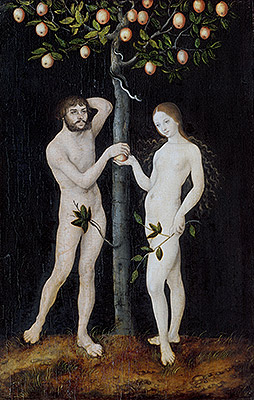Adam and Eve, 1521 | Lucas Cranach | Gemälde Reproduktion
