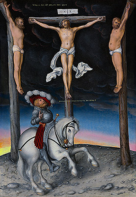 The Crucifixion with the Converted Centurion, 1536 | Lucas Cranach | Gemälde Reproduktion