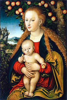 Die Jungfrau und das Kind unter einem Apfelbaum | Lucas Cranach | Gemälde Reproduktion