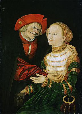The Ill-Matched Couple, 1522 | Lucas Cranach | Gemälde Reproduktion