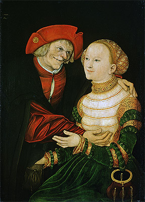 Das ungleiche Paar | Lucas Cranach | Gemälde Reproduktion
