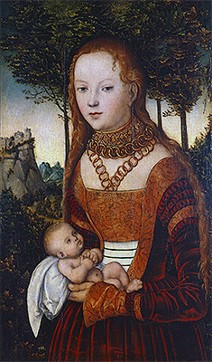 Junge Mutter, 1525 | Lucas Cranach | Gemälde Reproduktion