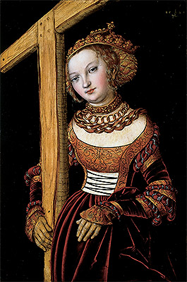 Die heilige Helena mit dem wahren Kreuz | Lucas Cranach | Gemälde Reproduktion