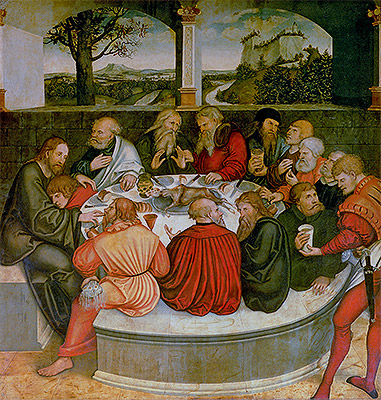 The Last Supper with Luther amongst the Apostles, 1547 | Lucas Cranach | Painting Reproduction