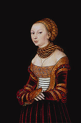 Portrait of a Young Woman, 1525 by Lucas Cranach | Painting Reproduction