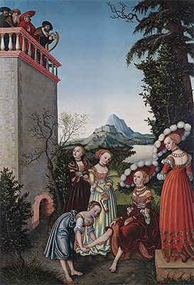 David and Bathsheba, 1534 by Lucas Cranach | Painting Reproduction