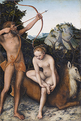 Apollo and Diana, c.1530 | Lucas Cranach | Gemälde Reproduktion