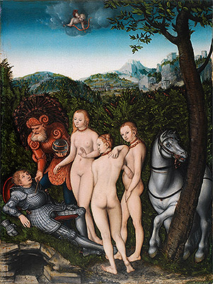 The Judgment of Paris, 1527 by Lucas Cranach | Painting Reproduction