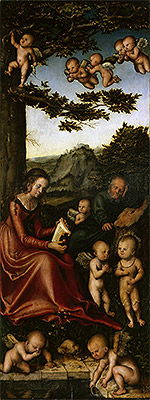 The Holy Family Surrounded by Angels, c.1510/15 | Lucas Cranach | Painting Reproduction