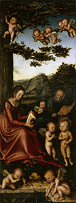 The Holy Family Surrounded by Angels, c.1510/15 by Lucas Cranach | Painting Reproduction