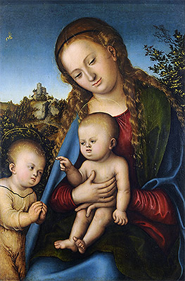 The Virgin and Child with St John as a Boy, c.1530 by Lucas Cranach | Painting Reproduction