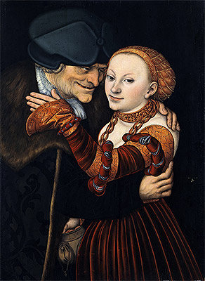 An Ill-Matched Pair, 1528 by Lucas Cranach | Painting Reproduction
