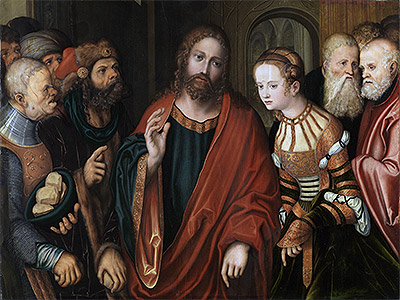 Christ and the Adulteress, c.1520 | Lucas Cranach | Gemälde Reproduktion