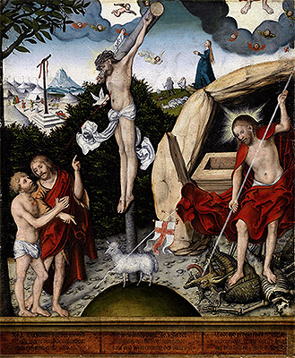 Allegory of Law and Mercy, a.1529 | Lucas Cranach | Gemälde Reproduktion