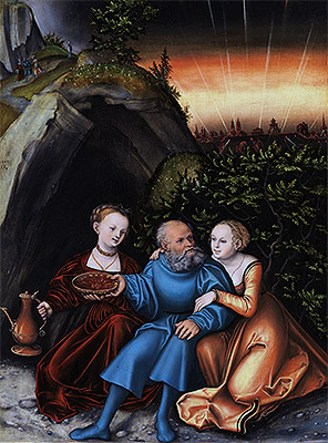 Lot and his Daughters, 1533 by Lucas Cranach | Painting Reproduction
