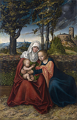 Die Jungfrau und das Kind mit der hl. Anna | Lucas Cranach | Gemälde Reproduktion