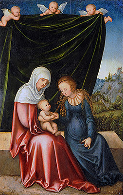 Die Jungfrau und das Kind mit der heiligen Anna | Lucas Cranach | Gemälde Reproduktion