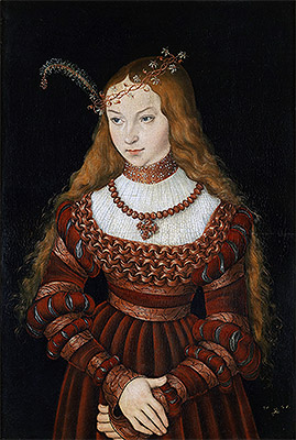 Portrait of Princess Sibylle of Cleve, 1526 | Lucas Cranach | Gemälde Reproduktion