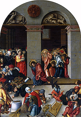 Expulsion of the Money-Changers from the Temple, c.1510 | Lucas Cranach | Painting Reproduction