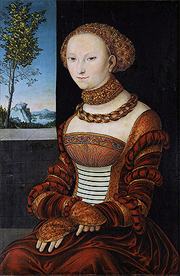Porträt einer jungen Frau (Sibylle von Kleve) | Lucas Cranach | Gemälde Reproduktion
