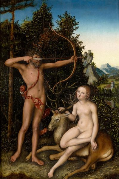 Apollo und Diana, c.1525/27 | Lucas Cranach | Gemälde Reproduktion
