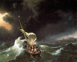 Christus im Sturm auf dem Meer von Galiläa, 1695 von Bakhuysen | Gemälde-Reproduktion