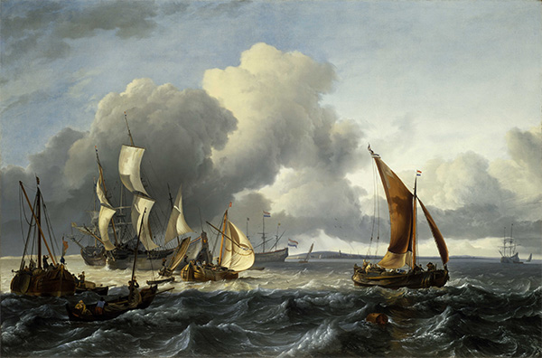 The Merchant Shipping Anchorage off Texel Island, 1665 | Bakhuysen | Painting Reproduction