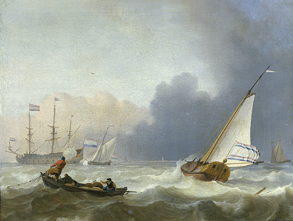 Rough Sea with a Dutch Yacht, 1694 | Bakhuysen | Painting Reproduction