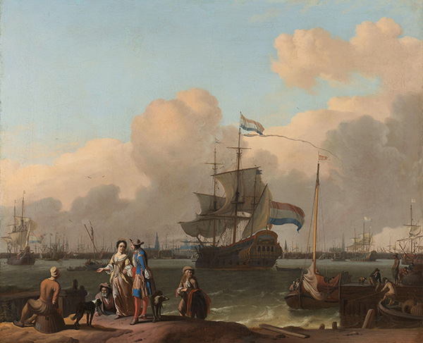 The Y at Amsterdam, with the Frigate De Ploeg, c.1680/08 | Bakhuysen | Gemälde Reproduktion