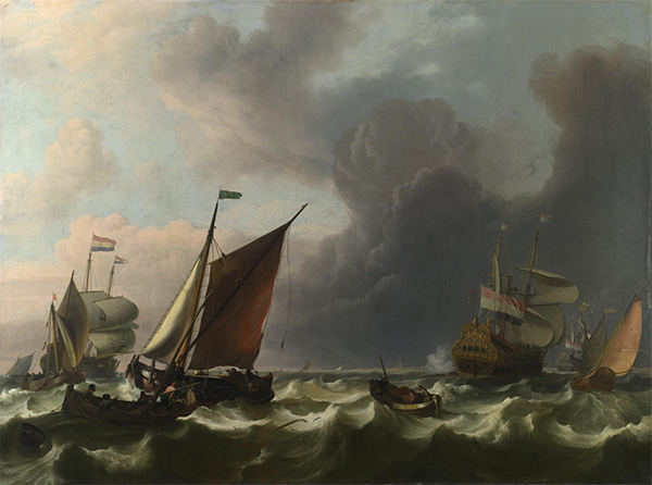 Niederländische Kriegsschiffe vor Enkhuizen | Bakhuysen | Gemälde Reproduktion