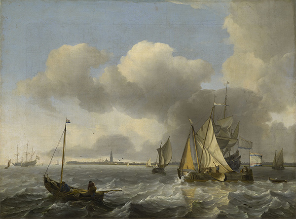 Schiffe bei Brise vor Enkhuizen auf der Zuiderzee | Bakhuysen | Gemälde Reproduktion