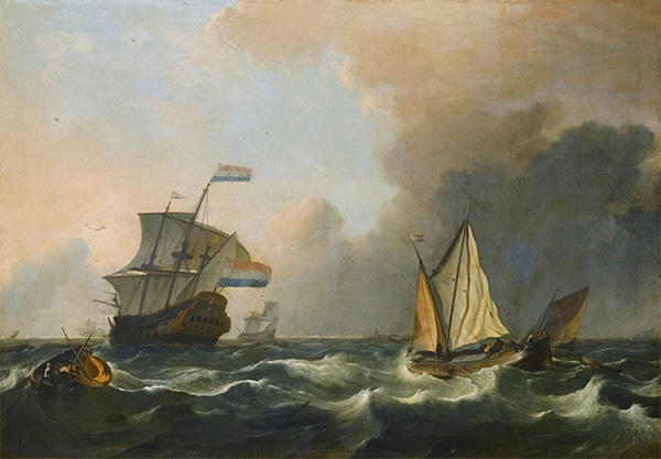 Shipping in Rough Waters Off the Dutch Coast, n.d. | Bakhuysen | Painting Reproduction