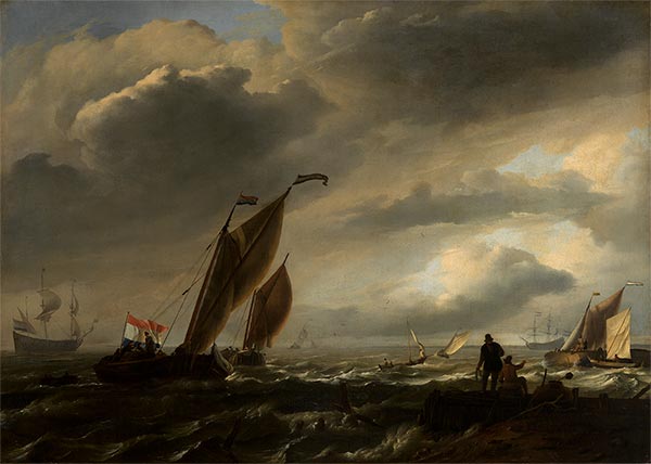 Ships on Choppy Water, n.d. | Bakhuysen | Painting Reproduction