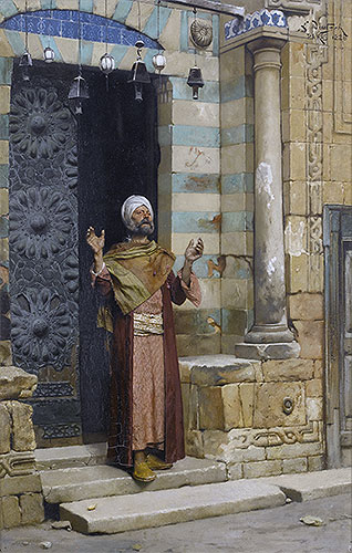 An der Tür der Moschee, 1886 | Ludwig Deutsch | Gemälde Reproduktion