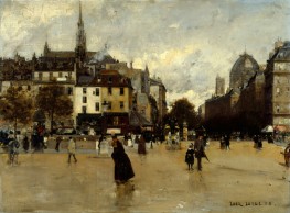 The Boulevard du Palais, Seen from the Place Saint-Michel | Luigi Loir | Painting Reproduction