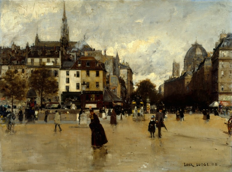 Luigi Loir | The Boulevard du Palais, Seen from the Place Saint-Michel, 1888 The Boulevard du Palais, Seen from the Place Saint-Michel, 1888 | Luigi Loir