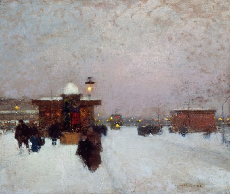 Luigi Loir | Porte Maillot, Snow Effect at Night, 1900 Porte Maillot, Snow Effect at Night, 1900 | Luigi Loir